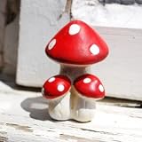 from Gardens2You Mini Triple Coloured Terracotta Mushroom or Toadstool Garden Ornament