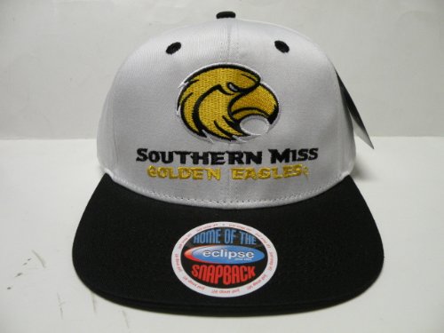 NCAA Southern Mississippi Golden Eagles White Black 2 Tone Snapback Cap