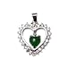 CLOSEOUT 18K White Gold Plated Jade Heart Pendant