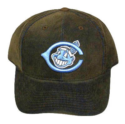 MLB CLEVELAND INDIANS CORDUROY BROWN HAT CAP NEW ADJ
