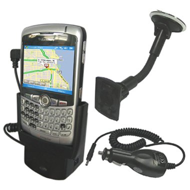 RIM BlackBerry 8300 Curve PDA Car Windshield Mount Holder with Car Charger Aadapter