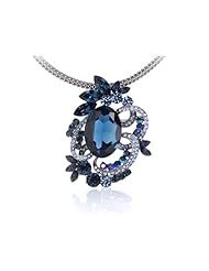 Blue Pearls - Swarovski Enigma Necklace Dark Blue - CRY D207 B