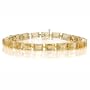 10k Yellow Gold Emerald Cut Citrine Bracelet, 7"