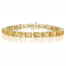 10k Yellow Gold Emerald Cut Citrine Bracelet, 7 by Amazon.com Collection