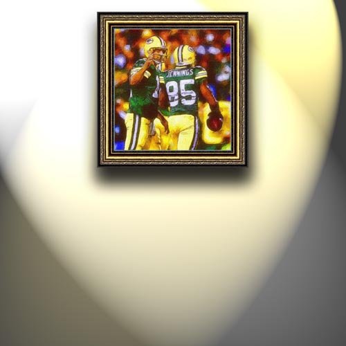 Completely Handpainted American Football Sport Painting, Custom Order FL7751, Oil on Canvas, with Option to Paint Jerry, Brett & Co. from Any Other Favorite Photograph or Picture, Unframed, Size 21'' x 22