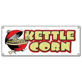 KETTLE CORN -Outdoor Vinyl Banner- carmel popcorn sign signs