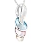 Multi-color Mother of Pearl Slide Pendant Necklace Sterling SIlver
