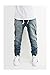 Victorious Men's Vintage Drop Crotch Denim Jogger Pants