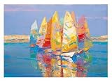 Boat-Race I by Joaquin Moragues. LAMINATED. 27.68 inches width by 19.39 inches height. Highest Quality Art Poster Print