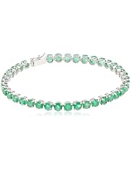 14k Gold Round Emerald Tennis Bracelet