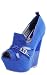 Peace12 Peep Toe Loafer Wedges BLUE