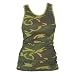 Camouflage Cammo Green Brown Tunic Longer Length Tank shirt tee, 100% Cotton. 5 Adult Sizes
