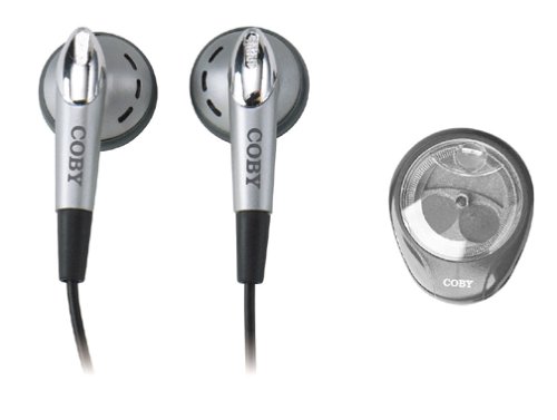Coby Dynamic Digital Stereo Earphones with Carrying Case CVE20 (Silver)