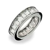 Eve's Addiction Sterling Silver Diamond CZ Glamour Band