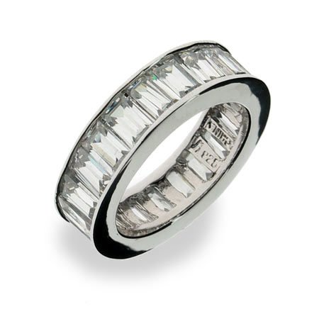 Eve's Addiction Sterling Silver Diamond CZ Glamour Band