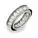 Eve's Addiction Sterling Silver Diamond CZ Glamour Band