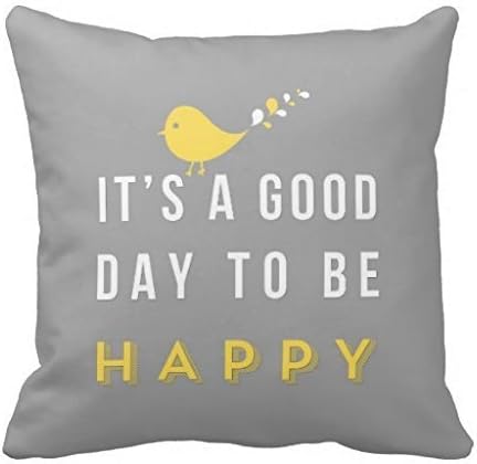 Polyester Cute Yellow Bird Throw Pillow Case Cushion Covers Square 16 x 16 Inch by Polyester