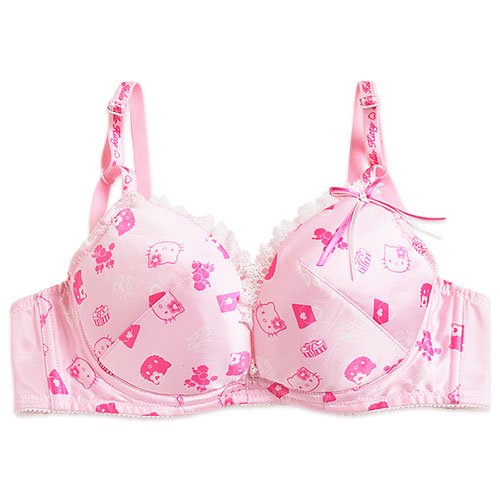 PJ×ハローキティ サテンマキシマムメイカーブラジャー ピンク34C