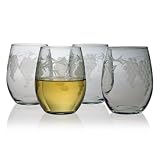 Susquehanna Glass Sonoma Pattern 15-Ounce Stemless Wine Glass, Set of 4
