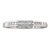 10K White Gold Channel Set Diamond Band 1/8ct tw.(Ring Size 4 1/2)