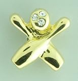 Crystal & Gold Crossed Pins