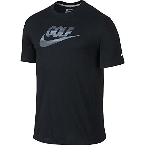 Nike Mens Dri-FIT Golf Amplify T-Shirt Small Black/Blue Graphite/White