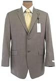 Review Calvin Klein  / Calvin Klein Mens Single Breasted 2 Button Solid Taupe Wool Suit - Size 42S