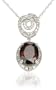 14k White Gold 10 x 8mm Oval Garnet & Diamond Pendant (1/4ctw, I1/2, I-J)