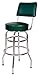 Richardson Seating Double Ring Swivel Bar Stool with Back Chrome Frame and Seat, Green, 30