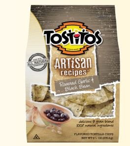 Tostitos Artisan Recipes - Roasted Garlic & Black Bean, 9.75 oz (Pack of 3)