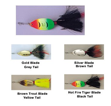 Mepps Aglia Spinners - Dressed Size: 0 (1/12 oz.); Color: Gold Blade/Grey Tail (G-G)