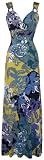 Print Maxi Dress with Wood Rings - L