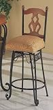 Set of 2 wood and metal barstools