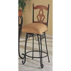 Click here to buy Set of 2 Traditional Style Metal and Wood Swivel Bar Stools by AtHomeMart.