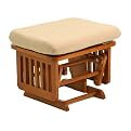 Storkcraft Traditional Ottoman- Cognac/ Beige