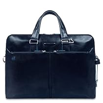 Piquadro Computer Portfolio Briefcase with iPad Compartment, Dark Blue, One Size
