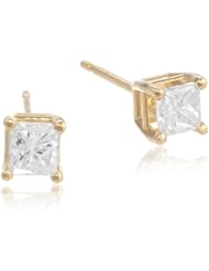 14k Gold Princess-Cut Diamond Studs (1/2 cttw, I-J Color, I1-I2 Clarity)