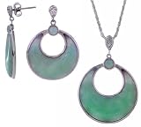 The Jewelers Collection Green Amazonite and Diamond Accented Set 41TAN9pw84L. SL160 The Jewelers Collection Green Amazonite and Diamond Accented Set