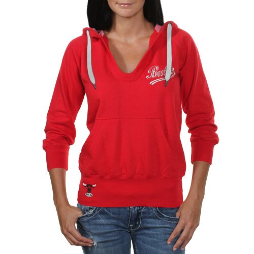 NBA Touch by Alyssa Milano Chicago Bulls Ladies In the Bleachers Pullover Hoodie Sweatshirt - Red (Large) at Amazon.com