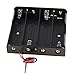 2 Pcs Black Plastic Battery Holder Case w Wire for 4 x 18650 14.8V