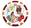 Three-Tone Striped Chip/Dice/Card Chips (11.5g) 100 Red w/ Tray