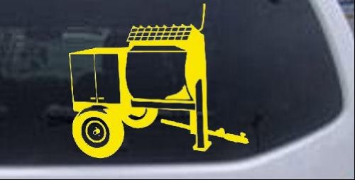 Yellow 12in X 10.4in -- Cement Concrete Mixer Construction Business Car Window Wall Laptop Decal Sticker