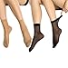 Manzi Women's 12 Pairs 20 Den Ankle High Sheer Toe Sock (6 pairs black,6 pairs nude)