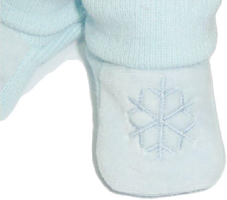 Newborns Acrylic Blue Booties with Dark Blue Snowflake Embroidery