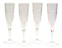 Acrylic Embossed Grape Champagne Flute 6 Oz - Set of 4