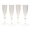 Acrylic Embossed Grape Champagne Flute 6 Oz - Set of 4