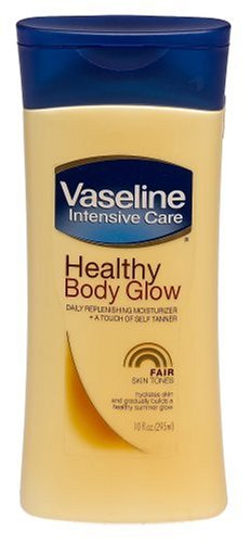Vaseline Healthy Body Glow Daily Replenishing Moisturizer & A Touch of Self-Tanner, Fair Skin Tones, 10-Ounce Bottles (Pack of 3)
