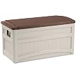 Outdoor Deck Box With Wheels, Taupe/Bronze, 46W X22D X23H