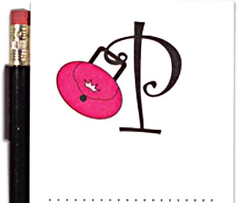 Initial "P" Magnetic Shopping List Pad w/Bow