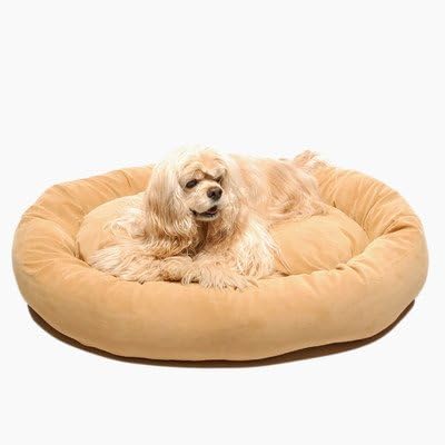 Microfiber Bagel Dog Pillow Size: Large (42" L x 32" W), Color: Caramel